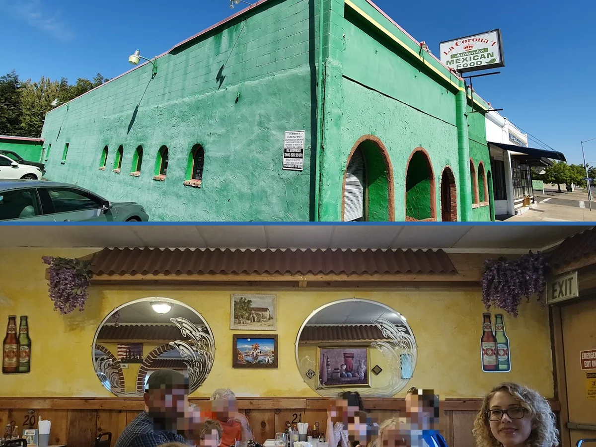 Mexican dishes served in a casual dining room.