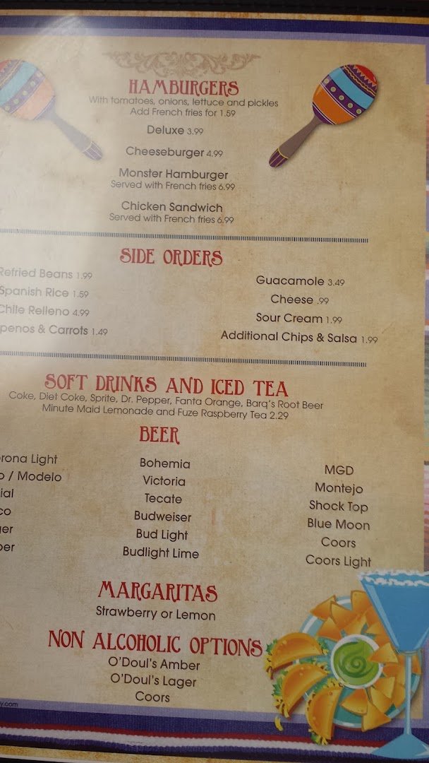 Mexican dishes served in a casual dining room.